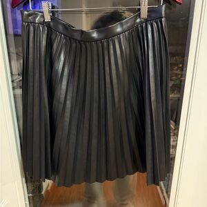 French Connection Faux Leather Pleated Mini Skirt
